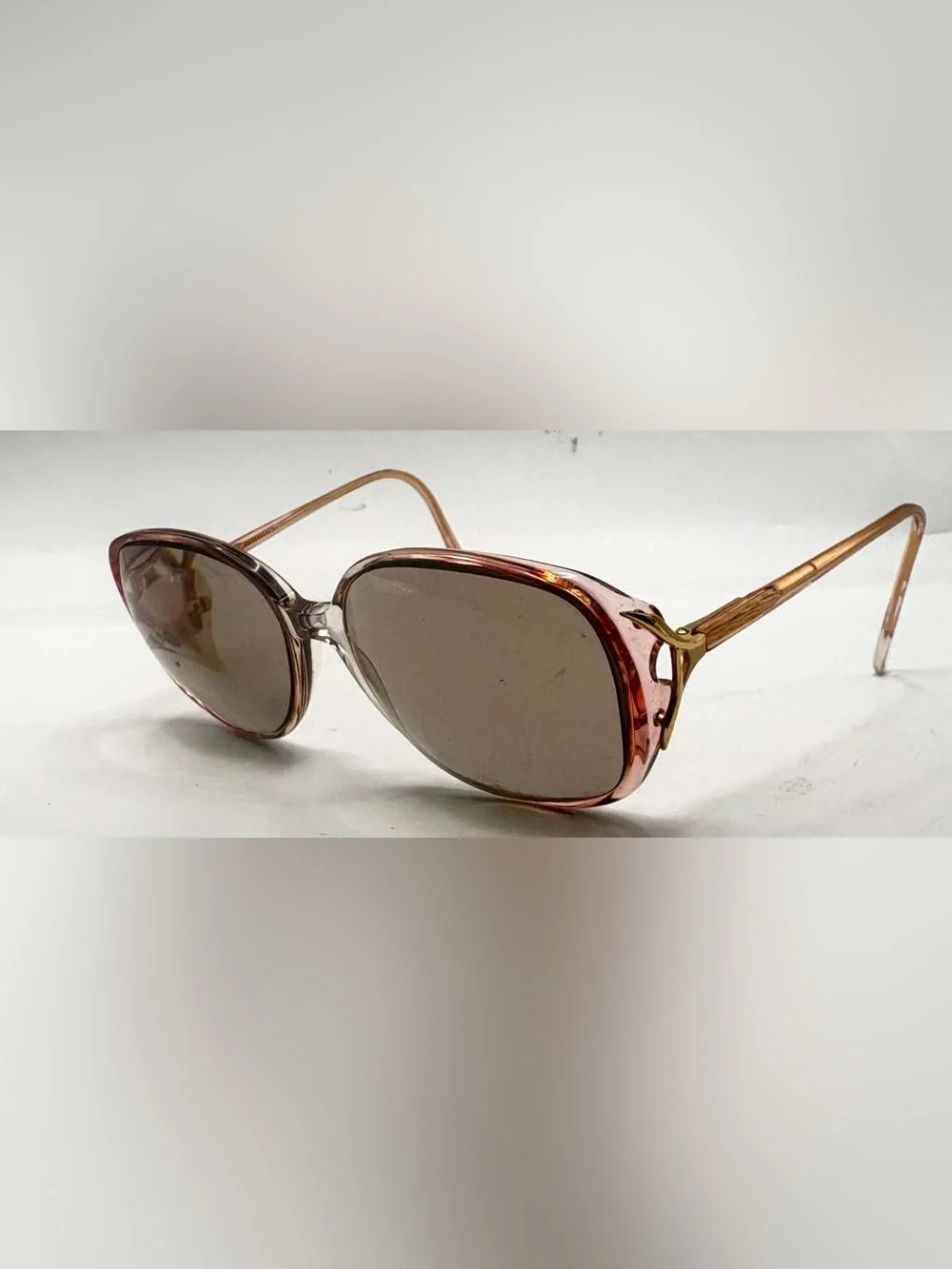 Silver Dollar Maxine Brown Translucent Oval Sunglasses Frames Only